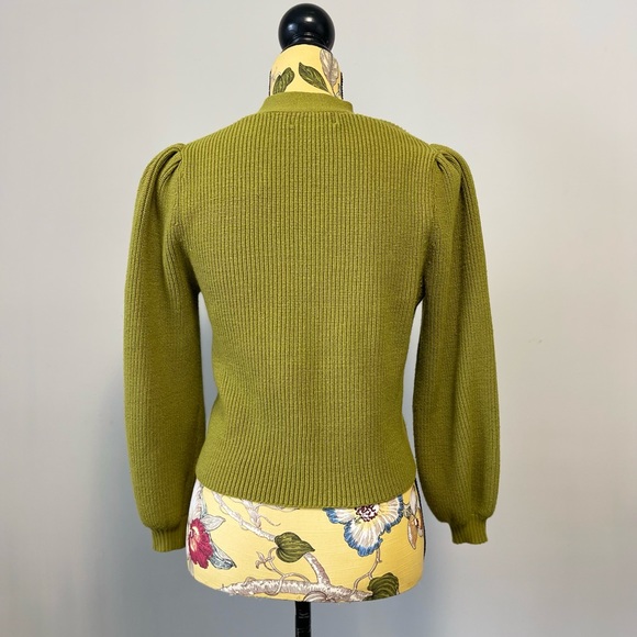 Philosophy Olive Green V Neck Crop Sweater Medium - Picture 7 of 9